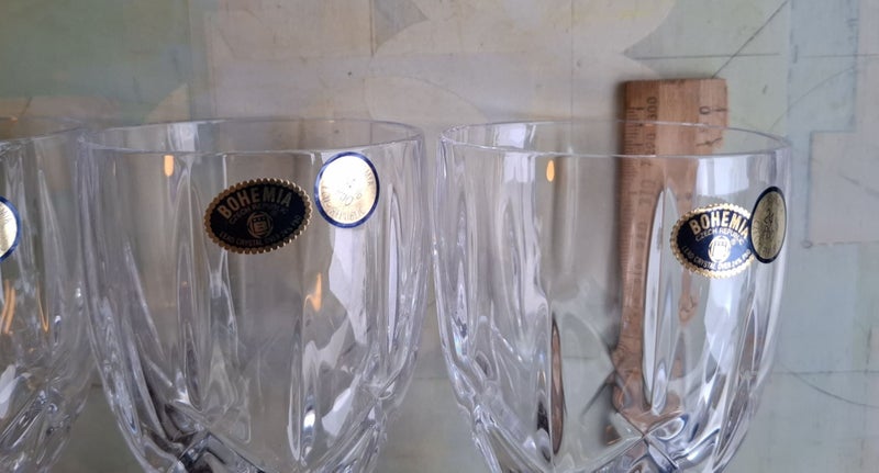 Bohemia 'Sheffield' pattern lead crystal wine glasses - set of six matching63616681114115111