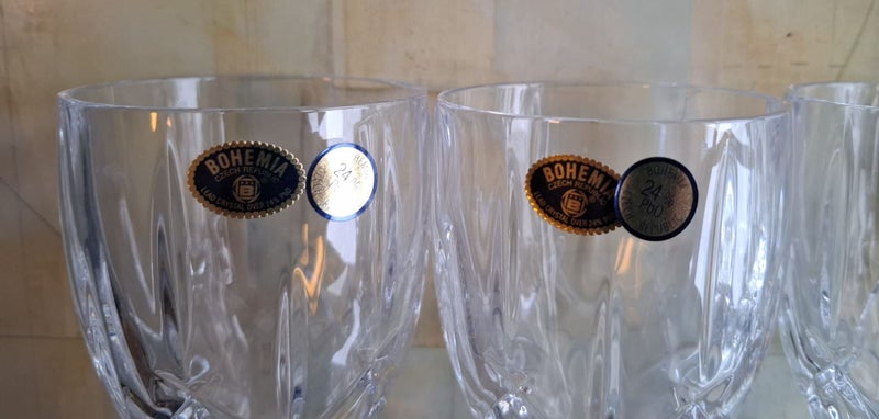 Bohemia 'Sheffield' pattern lead crystal wine glasses - set of six matching63616681114115112