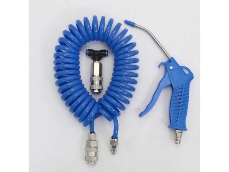 4x6mm Heavy Duty Air Dust Blow Gun Kit 50cm Long Pneumatic Coiled TPU Hose Air Carousel 1