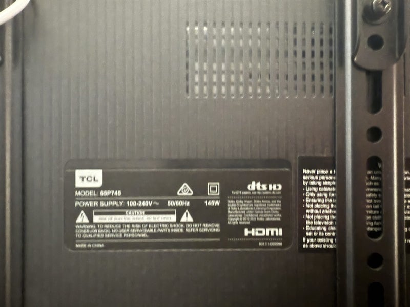 65” TCL 4K TV62935706164995113