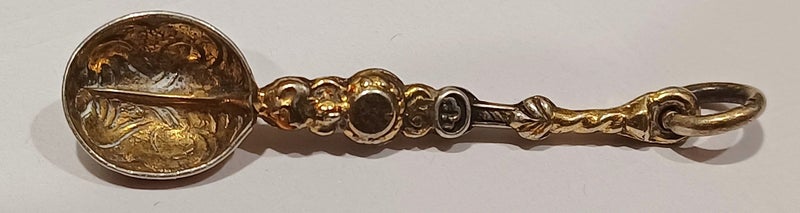 Very rare Antique 1910 George V Gold gilt Pendant Spoon. Carousel 1