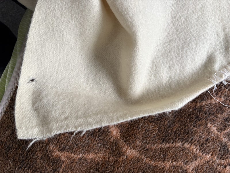 Cream vintage wool blanket single Carousel 2