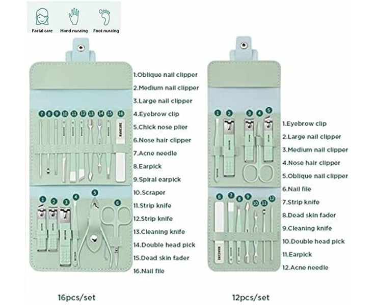 16 in 1 Stainless Steel Manicure Pedicure Nail Clippers Kit Yellow Carousel 3