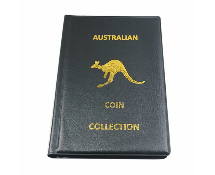 150 Coins Coin Album Australian Coin Collection Folder Book Holds Black Gold Carousel 2