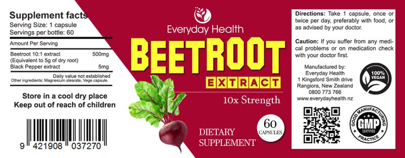 Beetroot extract - 60 capsules - 10x Strength64142059112322111