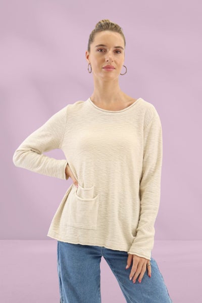Worthier Paloma Knit Top Beige Carousel 1