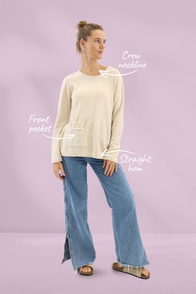 Worthier Paloma Knit Top Beige Carousel 2