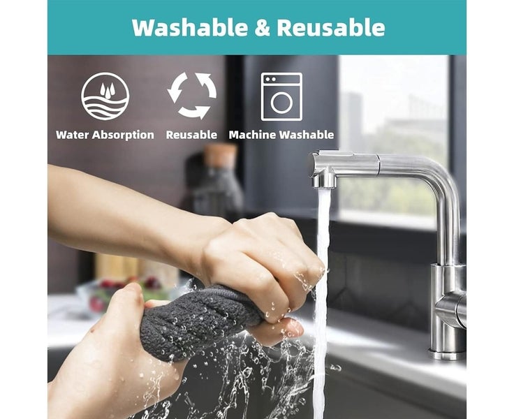1pc backsplash guard kitchen faucet splash catcher absorbent mat, microfiber Carousel 5
