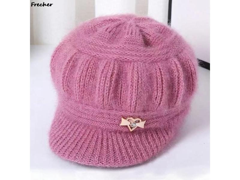 Super Warm Mother's Hat Winter Wool Cap Ladies Rabbit Fur Visors Berets Hats Carousel 1