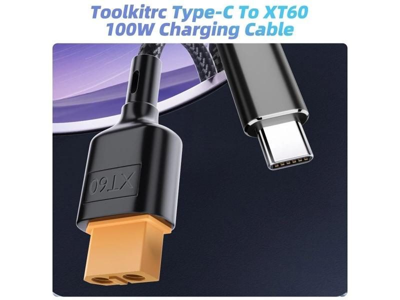 USB-C To XT60 Charging Cable For Toolkitrc SC100 Type-C To XT60 Cable For Carousel 1