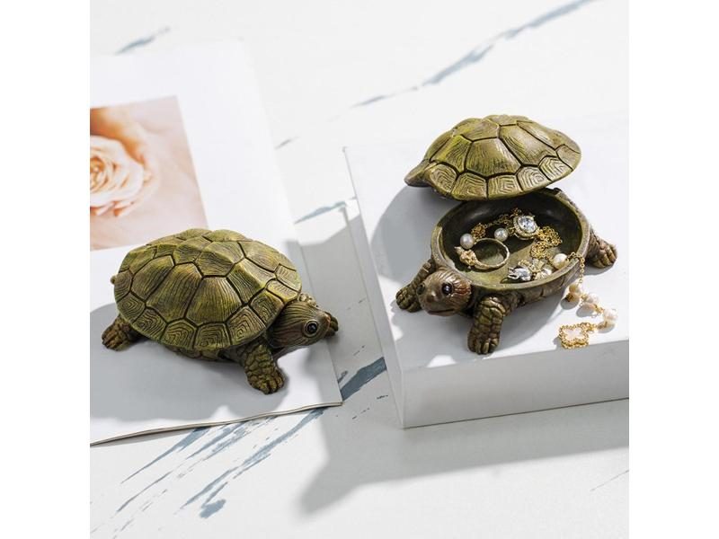 Jewelry Box Necklace Earrings Bracelets Decor Holder Turtle Figurine Carousel 1