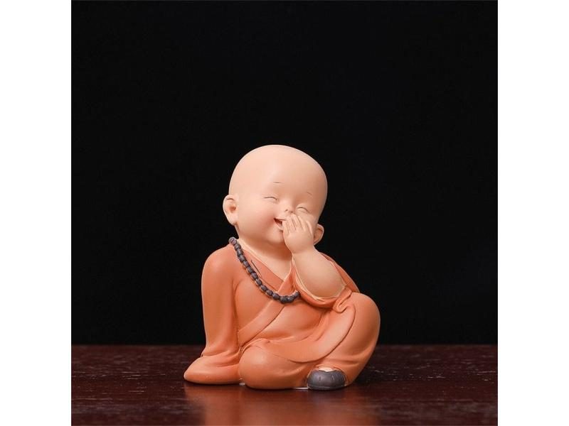Desk Miniatures Resin Car Ornament Religion Buddha Small Monk Status Buddha Carousel 1