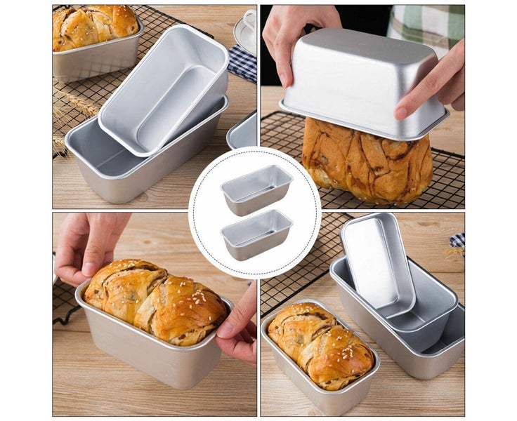 2 Pcs Toast Box Oven Pans Nonstick Loaf Cheesecake Baking Mini Carousel 6