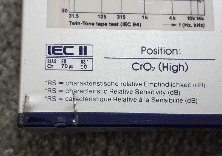 2 x BASF Chromdioxid II 90min Type II Blank Audio Cassette Tapes (Germany) Carousel 4