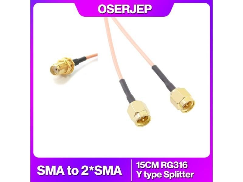 SMA Male To Y Type 2X SMA Female Male Rp Sma Connector Splitter Combiner Cable Carousel 1