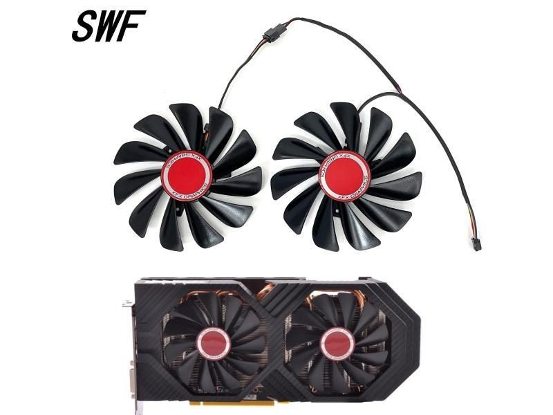 New 2pcs/set FDC10U12S9-C CF1010U12S 95mm RX590 RX580 GPU Video Card Cooler Fan Carousel 2