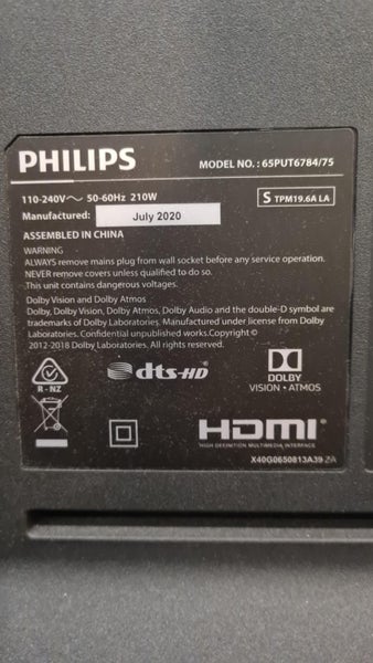 Philips 65" 4K UHD Smart TV (Model: 65PUT6784/75)62942395734531114