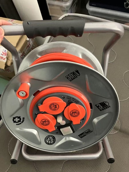 1$RES RRP185 NEW 30m 3 Socket Extra Heavy Duty Steel Cable Reel CordTech Carousel 2