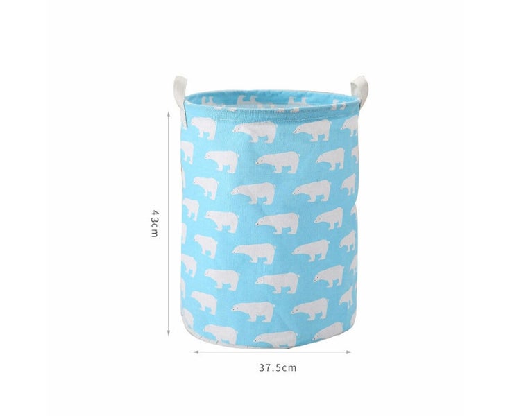 2Pcs Clothes Laundry Bag Foldable Washing Cotton Basket Linen Hamper Toys Sto Carousel 3