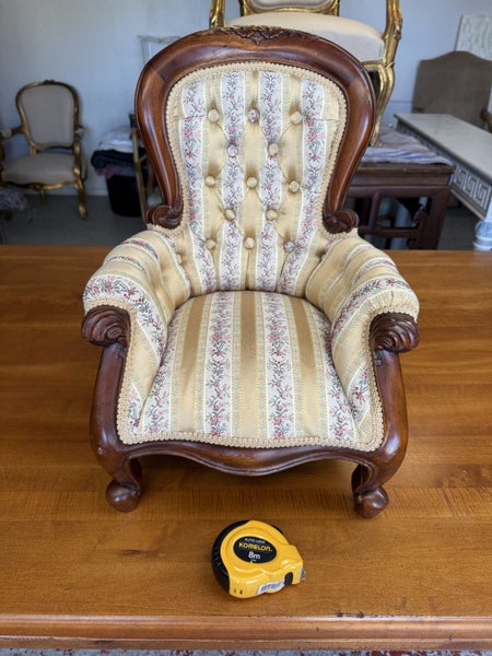 A 20th Century Solid Mahogany Frame Miniature Apprentice Button Back Arm Chair Carousel 1