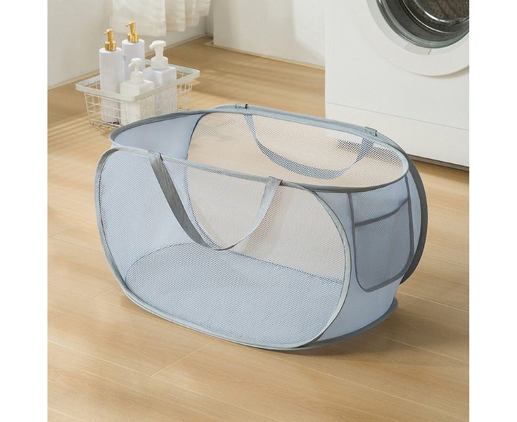 2-Pack Mesh Laundry Hampers Large Foldable with Handles Lightweight Space-Sav Carousel 2