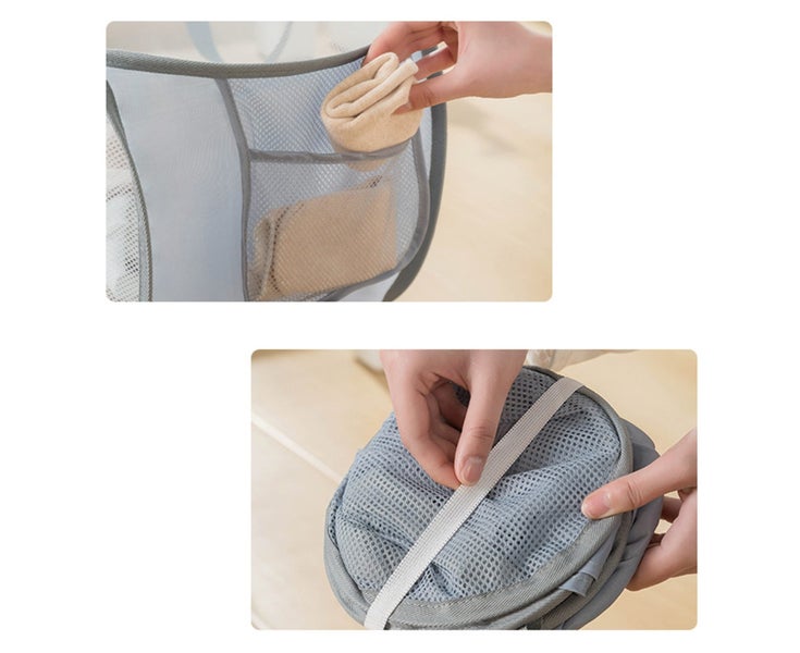 2-Pack Mesh Laundry Hampers Large Foldable with Handles Lightweight Space-Sav Carousel 8