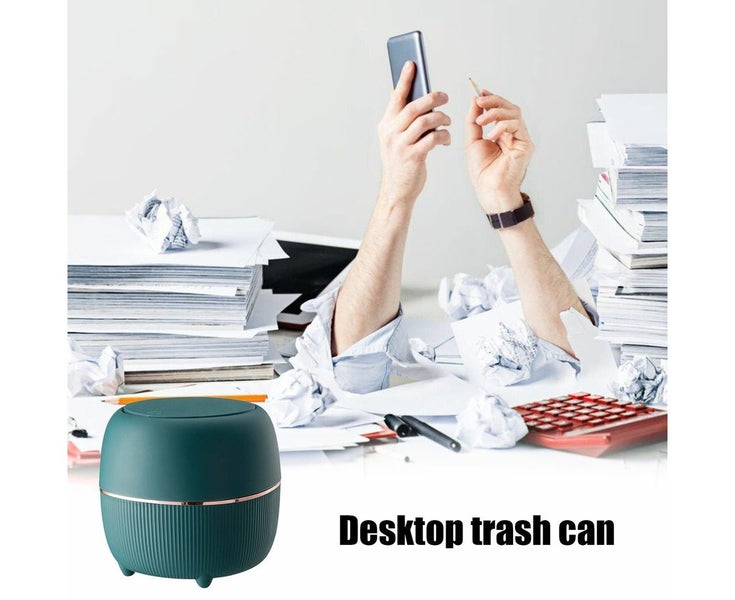2PCS Desktop Mini Trash Can Kitchen Office Small Desk Organizer Garbage Bin W Carousel 2