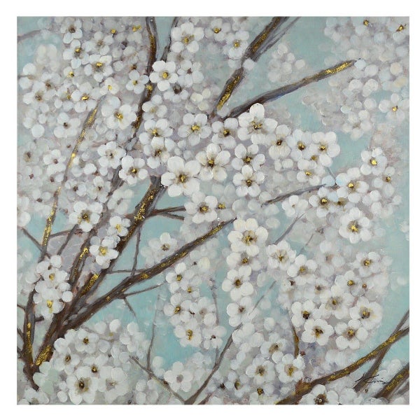 Hand Painted Flower Painting on Stretched Canvas Carousel 1