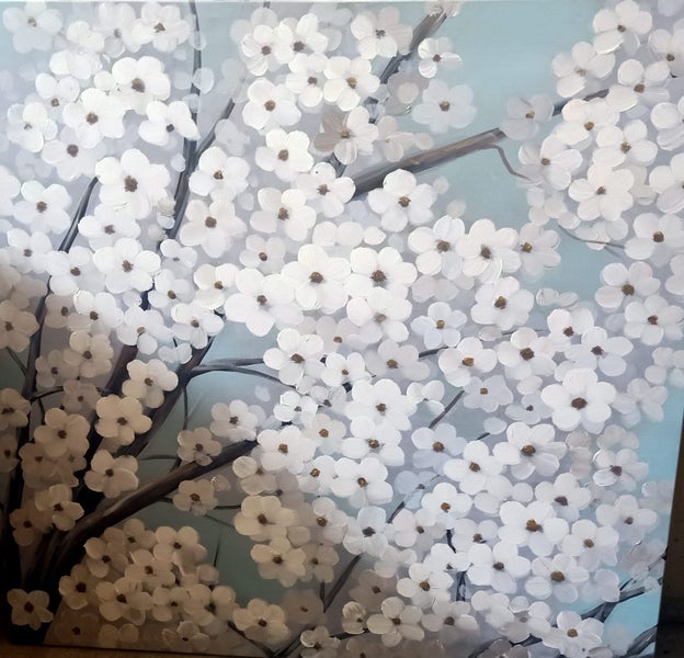Hand Painted Flower Painting on Stretched Canvas Carousel 2