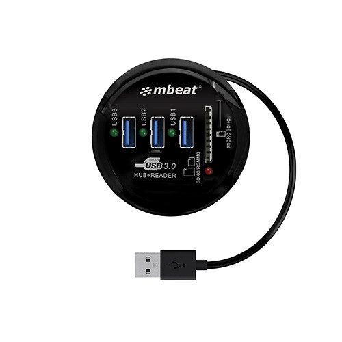 mbeat Portable USB 3.0 Hub and Card Reader - USB 3.0/2.0, SDXC/SDHC/ MMC/MMC4... Carousel 1