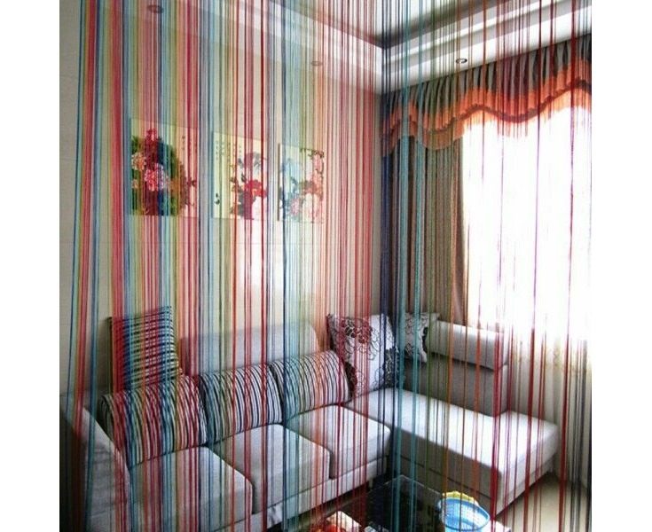 2PCS String Door Curtain Fly Screen Window Panel Tassel Fringe Beads Drape Di Carousel 8