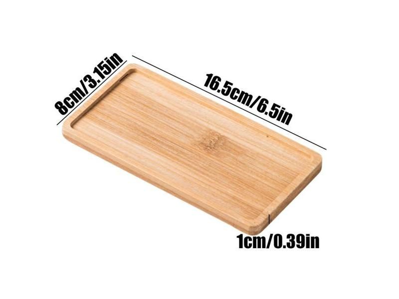 Wood Vanity Tray Bamboo Bathroom Counter Perfume Soap Tray Natural Bamboo Carousel 1