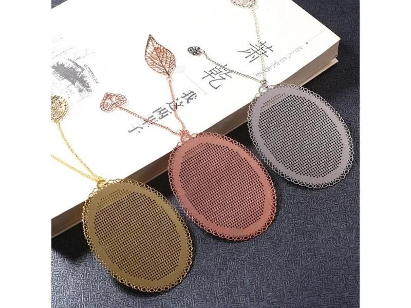 1PC DIY Craft Cross Stitch Bookmark Metal Silver Golden Needlework Kit Carousel 1