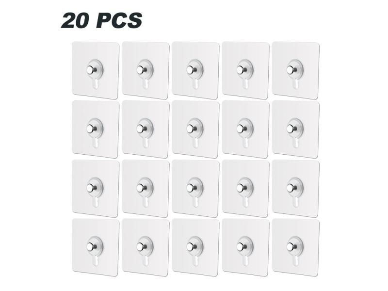 10/20 Pack Strong Adhesive Hooks Picture Frame Poster No Drilling Hooks Carousel 1