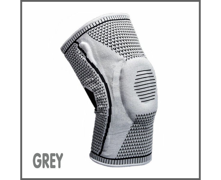 2Pcs Knee Brace Knee Compression Sleeve Sports Silicone Knee Support-Gray-XL Carousel 1