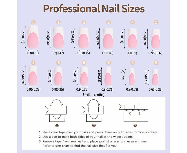 2Sets 120PCS Press On Nails Artificial Tips French White Line Nail Extension Carousel 7