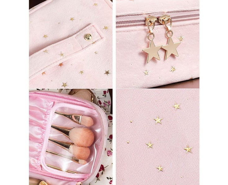 2Pcs Large Makeup Bag Zipper Pouch Travel Toiletry Bag Cosmetic Case Organize Carousel 7