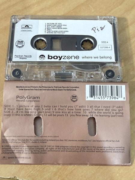 Boyzone - Where We Belong Cassette Tape RARE Carousel 2