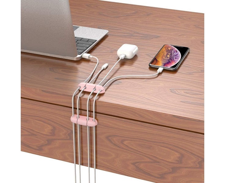 3pcs desktop data cable organizer- pink.Cable holder organiser Powerful adhes Carousel 8