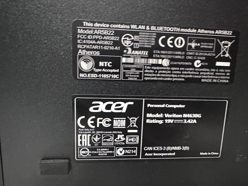 Acer Veriton N4630G Micro Desktop PC - Core i5 - 8GB RAM - 120GB SSD - WiFi62967360911490114