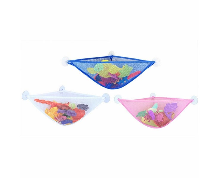 3Pcs Bath Toy Storage Bathtub Toys Mesh Net Holder Organiser Bathroom Basket Carousel 1