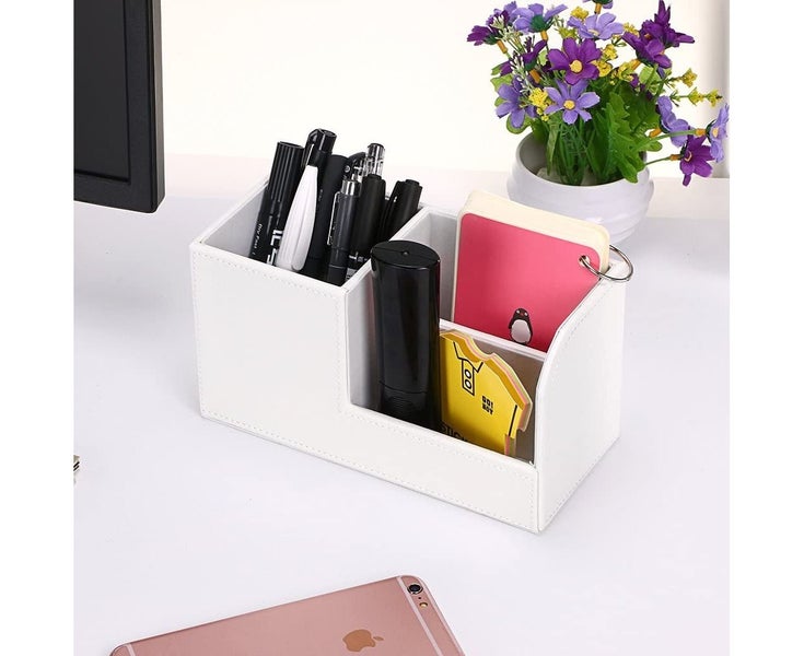 3 Compartment Desk Organizer - Office Multifunctional Stationery Holder Desk Carousel 4