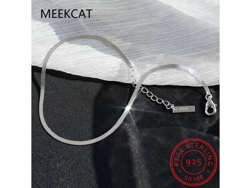 925 Sterling Silver Minimalist Snake Bone Anklet For Women Summer Beach Party Carousel 1