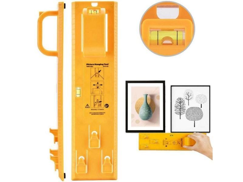 Hot Sale 1 Set DIY Photo Frame Level Ruler Picture Frame Hanger Hooks Easy Wall Carousel 1