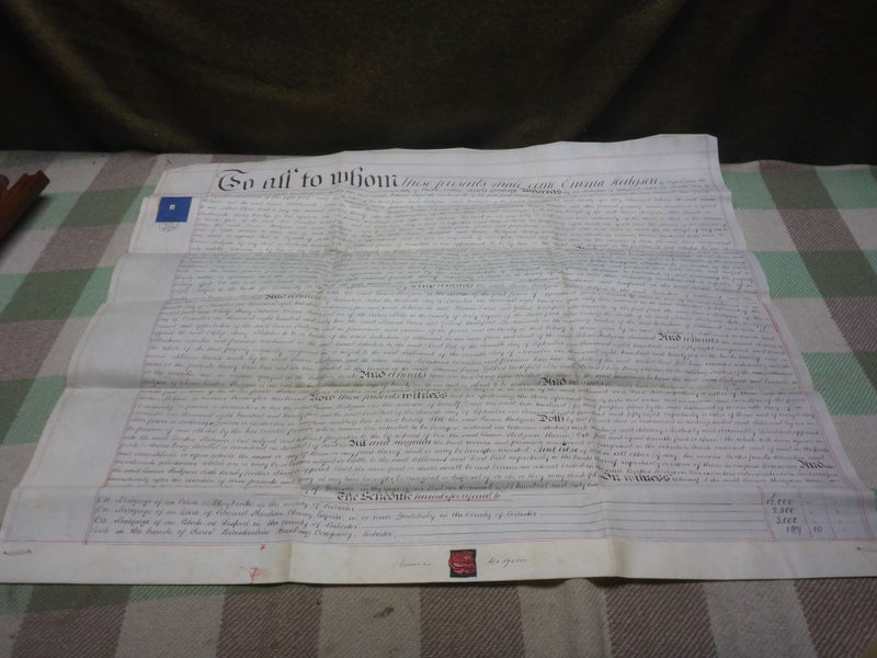 Stunning Large Old 1866 Vellum Indenture Agreement Document With Stamp & Seal Carousel 1