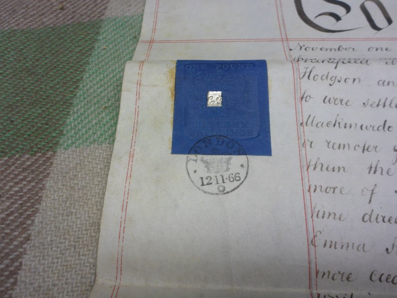 Stunning Large Old 1866 Vellum Indenture Agreement Document With Stamp & Seal Carousel 2