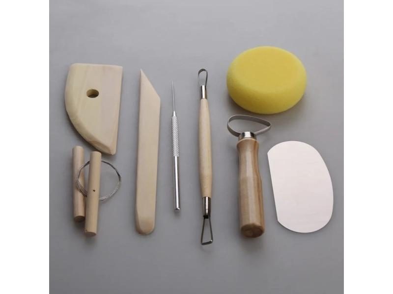 8 Piece Set Clay Ceramics Molding Tools Wood Knife Pottery Tool Practical Carousel 1