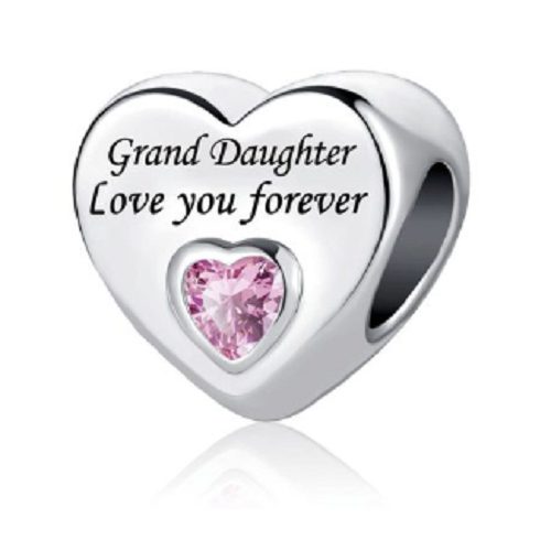 Sterling Silver Grand Daughter Love you forever Heart Charm Carousel 1