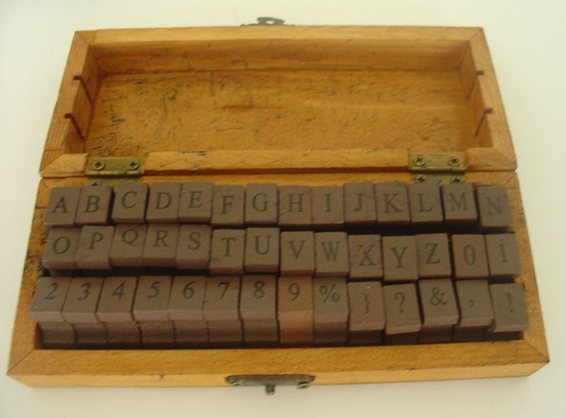 Vintage Rubber Stamp Set in Wooden case Carousel 1