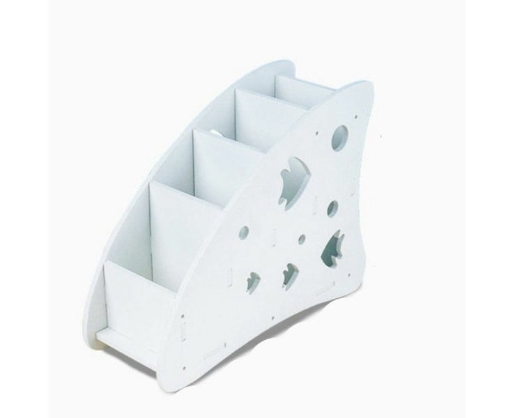 4 Compartments Remote Control Organizer,SourceTon White TV Remote Holder with Carousel 1